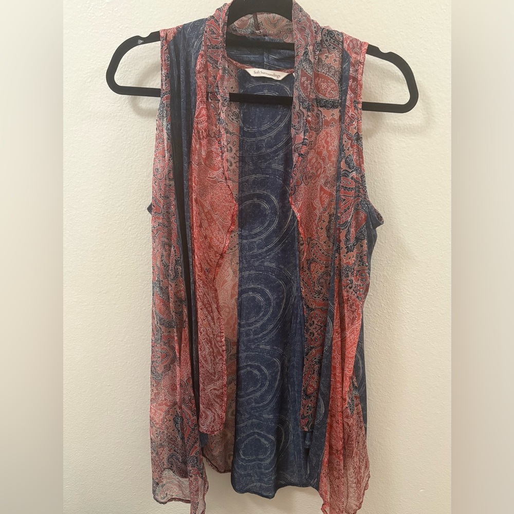 Soft Surroundings Sleeveless Lightweight Draped Topper